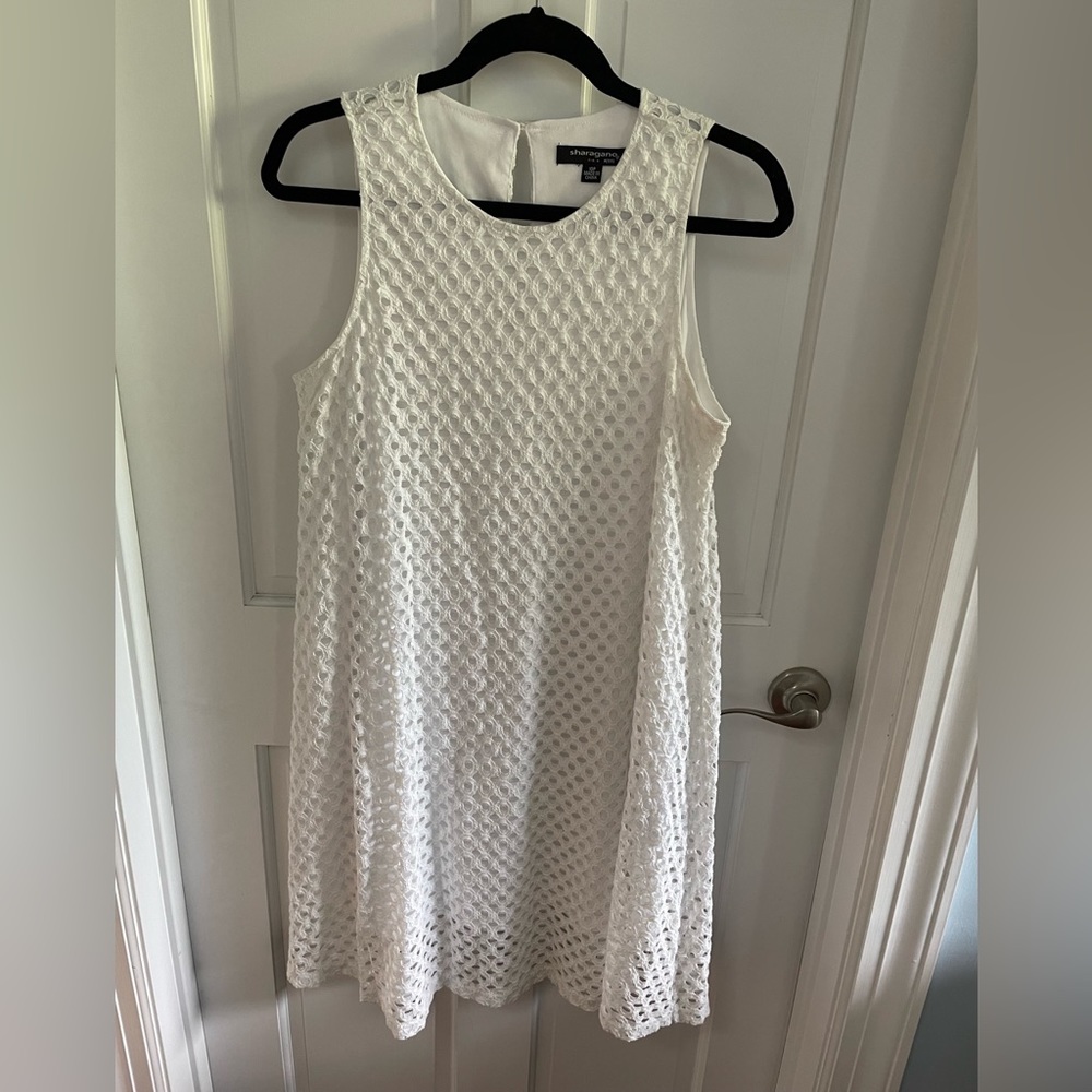 sharagano petite White dress